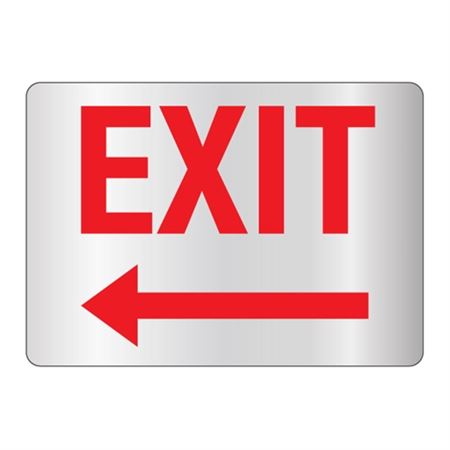 Exit - Left Arrow -Reflective 10"x14" Sign